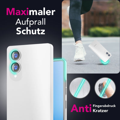 NALIA Ultra Slim Hardcase für Samsung Galaxy S25 Edge – Matt & 0.3mm Dünn – PHANTOM (Dünnes Cover & Kamera-Vollschutz) – Marke aus Berlin Weiß Transparent NALIA SlimFit Hülle