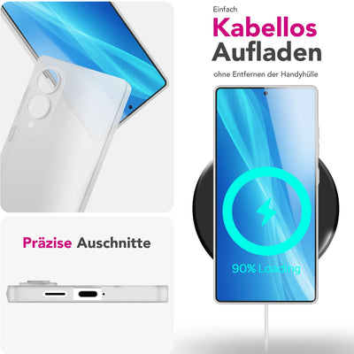 NALIA Ultra Slim Hardcase für Samsung Galaxy S25 Edge – Matt & 0.3mm Dünn – PHANTOM (Dünnes Cover & Kamera-Vollschutz) – Marke aus Berlin Weiß Transparent NALIA SlimFit Hülle