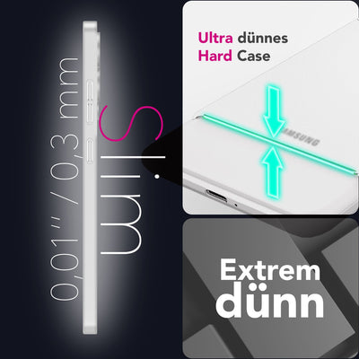 NALIA Ultra Slim Hardcase für Samsung Galaxy S25 Edge – Matt & 0.3mm Dünn – PHANTOM (Dünnes Cover & Kamera-Vollschutz) – Marke aus Berlin Weiß Transparent NALIA SlimFit Hülle