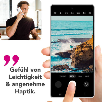 NALIA Ultra Slim Hardcase für Samsung Galaxy S25 Edge – Matt & 0.3mm Dünn – PHANTOM (Dünnes Cover & Kamera-Vollschutz) – Marke aus Berlin Weiß Transparent NALIA SlimFit Hülle