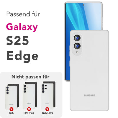 NALIA Ultra Slim Hardcase für Samsung Galaxy S25 Edge – Matt & 0.3mm Dünn – PHANTOM (Dünnes Cover & Kamera-Vollschutz) – Marke aus Berlin Weiß Transparent NALIA SlimFit Hülle