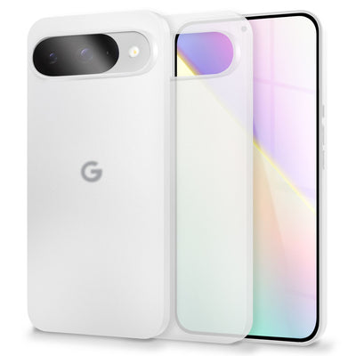 NALIA Ultra Slim Hardcase für Google Pixel 9 – Matt & 0.3mm Dünn – PHANTOM (Dünnes Cover & Kamera-Vollschutz) – Marke aus Berlin Weiß Transparent NALIA SlimFit Hülle