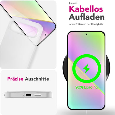 NALIA Ultra Slim Hardcase für Google Pixel 9 – Matt & 0.3mm Dünn – PHANTOM (Dünnes Cover & Kamera-Vollschutz) – Marke aus Berlin Weiß Transparent NALIA SlimFit Hülle
