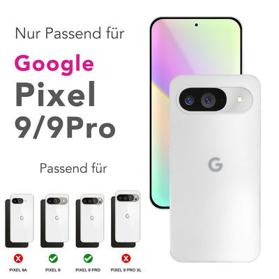 NALIA Ultra Slim Hardcase für Google Pixel 9 – Matt & 0.3mm Dünn – PHANTOM (Dünnes Cover & Kamera-Vollschutz) – Marke aus Berlin Weiß Transparent NALIA SlimFit Hülle