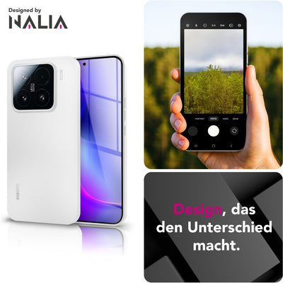NALIA Ultra Slim Hardcase für Xiaomi 15 – Matt & 0.3mm Dünn – PHANTOM (Hauchdünnes Cover & Kamera-Vollschutz) – Marke aus Berlin Weiß Transparent NALIA SlimFit Hülle