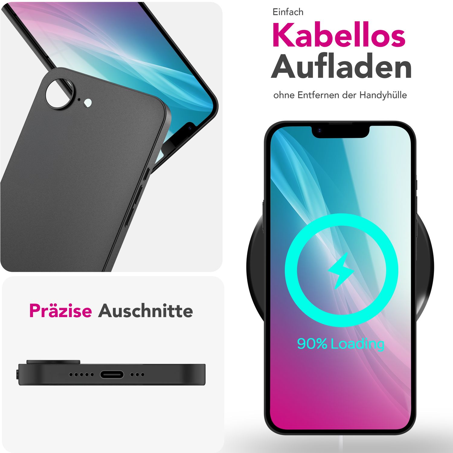 NALIA Phantom Hülle für iPhone 16e, Extrem Dünn, 0,3mm Hardcover, Mattes Design, Soft-Touch & Rutschfest, Minimalistisch & Elegant, Anti-Fingerprint Handyhülle