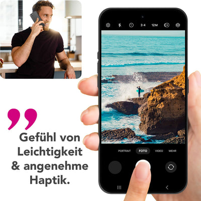 NALIA Ultra Slim Hardcase für iPhone 16e / 17e – Matt & 0.3mm Dünn – PHANTOM (Dünnes Cover & Kamera-Vollschutz) – Marke aus Berlin Schwarz Opak NALIA SlimFit Hülle