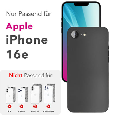 NALIA Ultra Slim Hardcase für iPhone 16e / 17e – Matt & 0.3mm Dünn – PHANTOM (Dünnes Cover & Kamera-Vollschutz) – Marke aus Berlin Schwarz Opak NALIA SlimFit Hülle