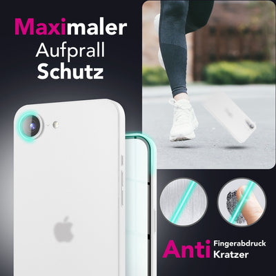 NALIA Ultra Slim Hardcase für iPhone 16e / 17e – Matt & 0.3mm Dünn – PHANTOM (Dünnes Cover & Kamera-Vollschutz) – Marke aus Berlin Weiß Transparent NALIA SlimFit Hülle