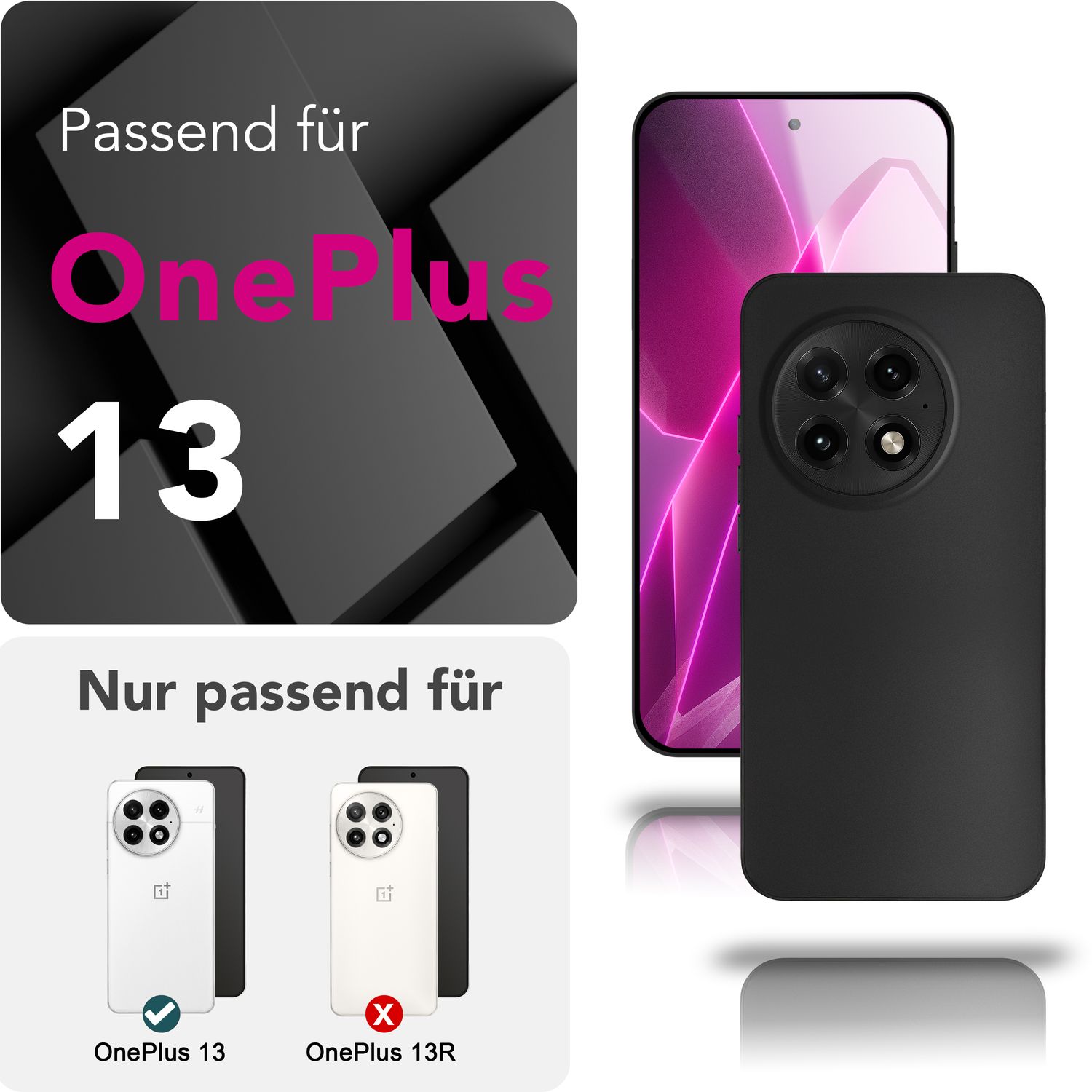 NALIA Phantom Hülle für OnePlus 13 – Ultradünnes 0,3mm Handycase, Matt Beschichtet, Anti-Fingerprint Cover, Extrem Leichtes Hardcase, Schutzhülle im Minimal-Style Schwarz Opak NALIA SlimFit Hülle