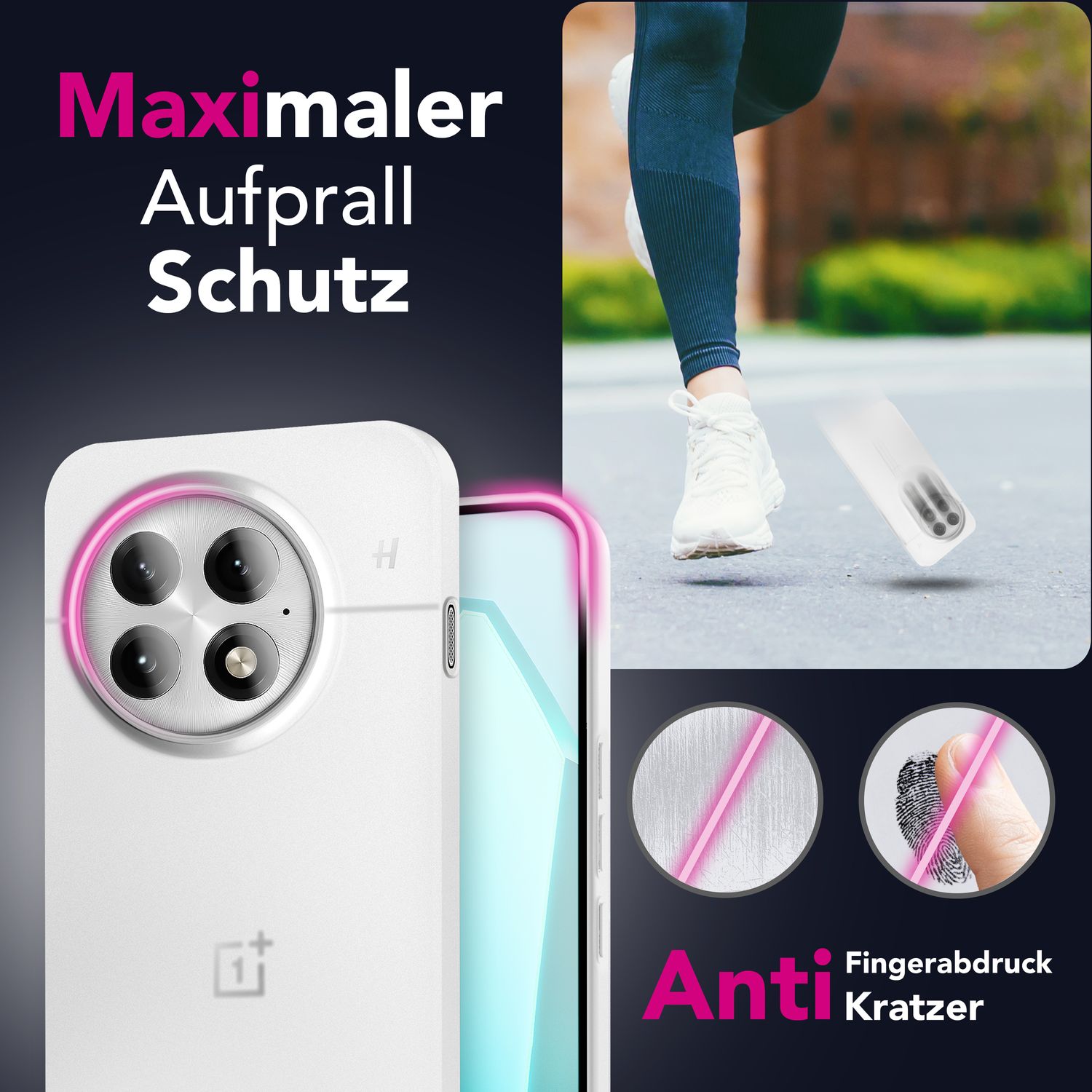 NALIA Phantom Hülle für OnePlus 13 – Ultradünnes 0,3mm Handycase, Matt Beschichtet, Anti-Fingerprint Cover, Extrem Leichtes Hardcase, Schutzhülle im Minimal-Style Weiß Transparent NALIA SlimFit Hülle