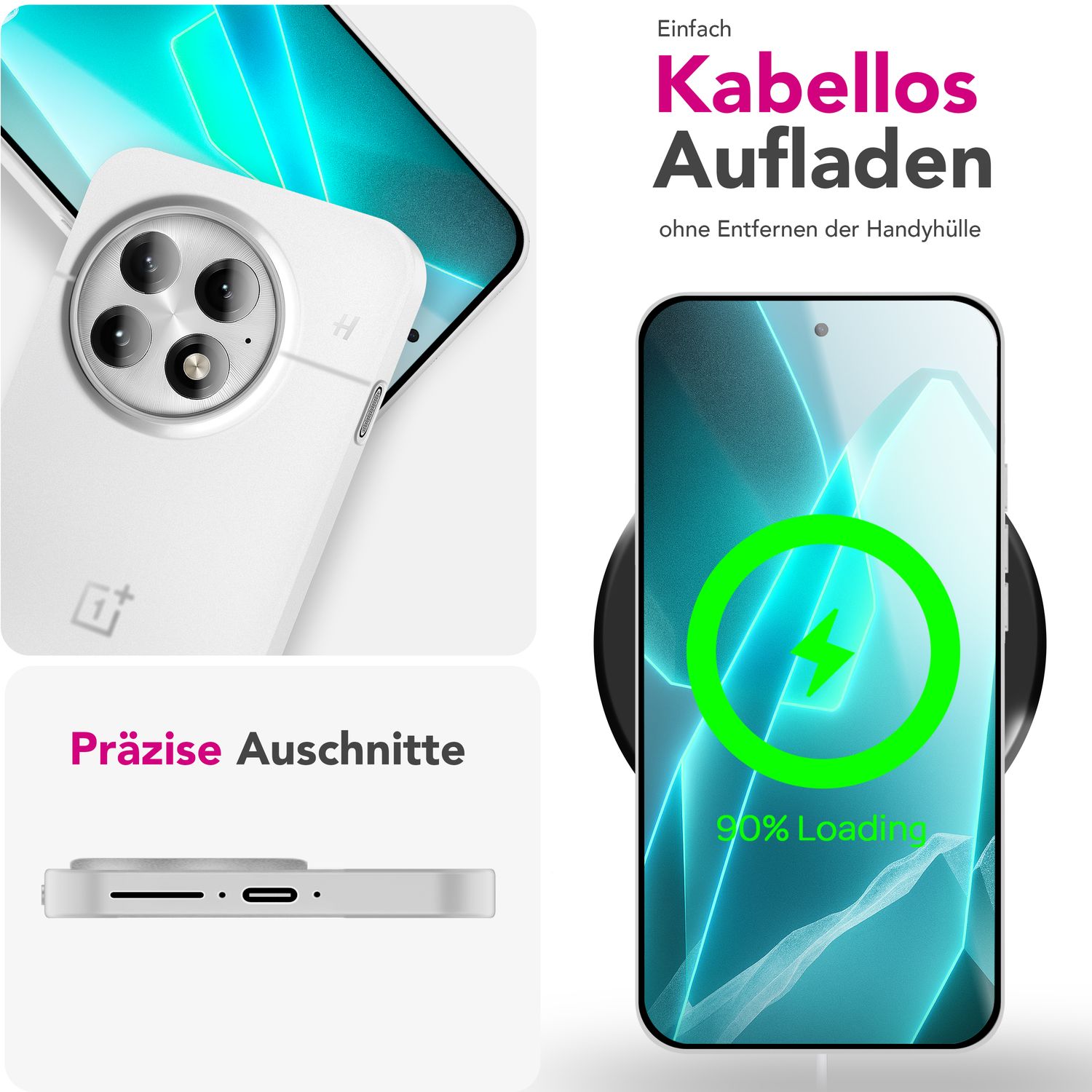 NALIA Phantom Hülle für OnePlus 13 – Ultradünnes 0,3mm Handycase, Matt Beschichtet, Anti-Fingerprint Cover, Extrem Leichtes Hardcase, Schutzhülle im Minimal-Style Weiß Transparent NALIA SlimFit Hülle