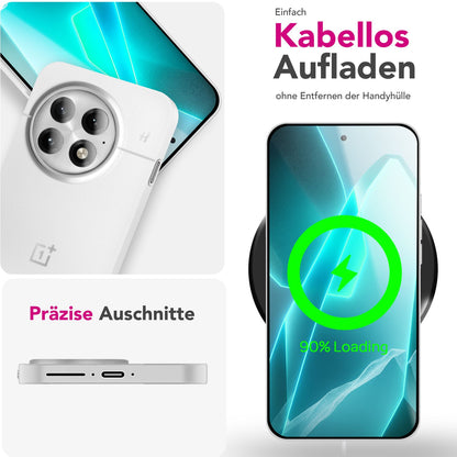 NALIA Phantom Hülle für OnePlus 13 – Ultradünnes 0,3mm Handycase, Matt Beschichtet, Anti-Fingerprint Cover, Extrem Leichtes Hardcase, Schutzhülle im Minimal-Style Weiß Transparent NALIA SlimFit Hülle