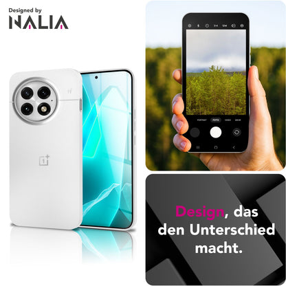 NALIA Phantom Hülle für OnePlus 13 – Ultradünnes 0,3mm Handycase, Matt Beschichtet, Anti-Fingerprint Cover, Extrem Leichtes Hardcase, Schutzhülle im Minimal-Style Weiß Transparent NALIA SlimFit Hülle