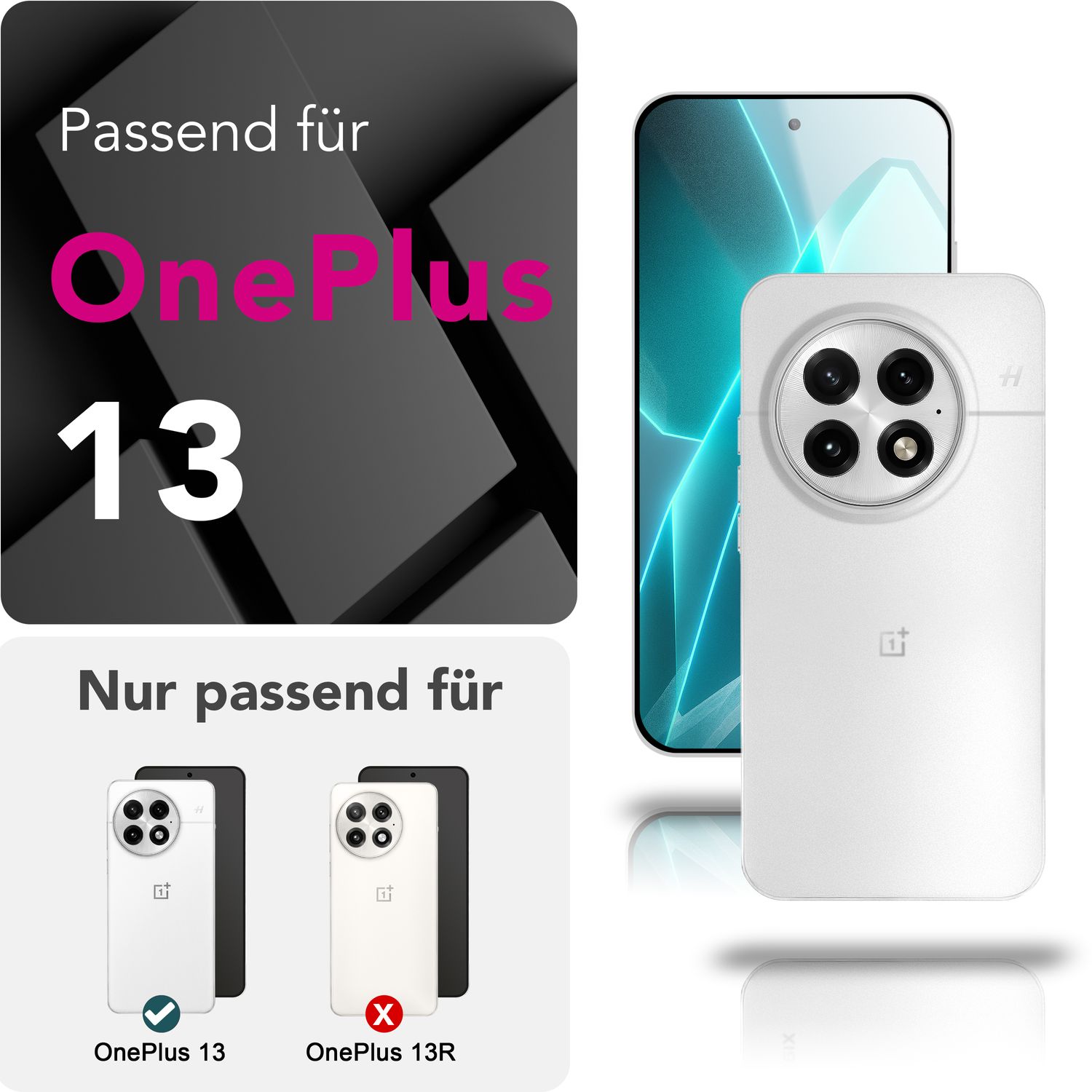 NALIA Phantom Hülle für OnePlus 13 – Ultradünnes 0,3mm Handycase, Matt Beschichtet, Anti-Fingerprint Cover, Extrem Leichtes Hardcase, Schutzhülle im Minimal-Style Weiß Transparent NALIA SlimFit Hülle