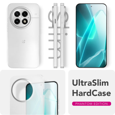 NALIA Ultra Slim Hardcase für OnePlus 13 – Matt & 0.3mm Dünn – PHANTOM (Dünnes Cover & Kamera-Vollschutz) – Marke aus Berlin Weiß Transparent NALIA SlimFit Hülle