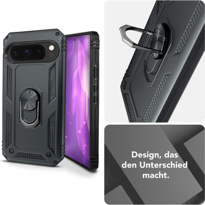 NALIA Panzerhülle für Google Pixel 9 Pro – Ring-Ständer 360° & Magnet-Halterung Kompatibel – RINGDEFEND (Stoßfestes Outdoor Case) – Marke aus Berlin Default Title NALIA Outdoor Hülle