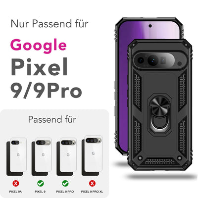 NALIA Panzerhülle für Google Pixel 9 Pro – Ring-Ständer 360° & Magnet-Halterung Kompatibel – RINGDEFEND (Stoßfestes Outdoor Case) – Marke aus Berlin Default Title NALIA Outdoor Hülle