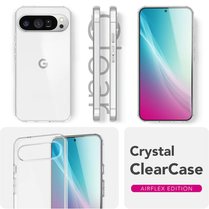 NALIA AirFlex Hülle für Google Pixel 9 Pro – Klare TPU Schutzhülle, Transparent, Flexibel & Formstabil, Strapazierfähig & Robust, Schutz vor Kratzern & Stößen, Dezente Handyhülle Default Title NALIA Transparente Hülle