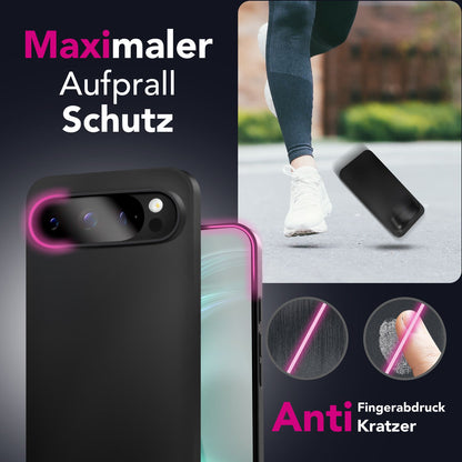 NALIA Strider Hülle für Google Pixel 9 Pro – Ultradünnes 1,28mm TPU Case, Mattes Schwarz, Handyhülle mit Staubgeschützten Tasten, Anti-Fingerprint Beschichtung, Slim Cover Default Title NALIA SlimFit Hülle
