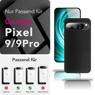 NALIA Matte Silikonhülle für Google Pixel 9 Pro – Slim, Schwarz & Rutschfest – STRIDER (Soft Case, Kameraschutz & Stoßfest) – Marke aus Berlin Default Title NALIA SlimFit Hülle