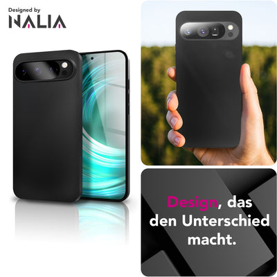 NALIA Matte Silikonhülle für Google Pixel 9 Pro – Slim, Schwarz & Rutschfest – STRIDER (Soft Case, Kameraschutz & Stoßfest) – Marke aus Berlin Default Title NALIA SlimFit Hülle