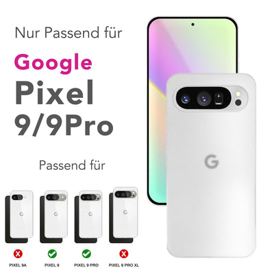 NALIA Ultra Slim Hardcase für Google Pixel 9 Pro – Matt & 0.3mm Dünn – PHANTOM (Dünnes Cover & Kamera-Vollschutz) – Marke aus Berlin Weiß Transparent NALIA SlimFit Hülle