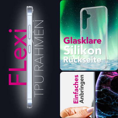 NALIA Transparente Silikonhülle für Samsung Galaxy S25 FE – Anti-Gelb & Rutschfest – GLAZE (Handyhülle Kristallklar, Schlank & Stoßfest) – Marke aus Berlin