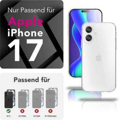 NALIA Transparente Silikonhülle für iPhone 17 – Anti-Gelb & Rutschfest – GLAZE (Handyhülle Kristallklar, Schlank & Stoßfest) – Marke aus Berlin Default Title NALIA Transparente Hülle