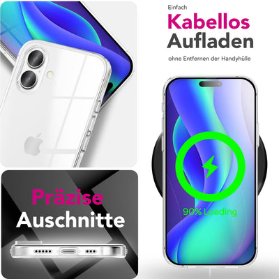 NALIA Transparente Silikonhülle für iPhone 17 – Anti-Gelb & Rutschfest – GLAZE (Handyhülle Kristallklar, Schlank & Stoßfest) – Marke aus Berlin Default Title NALIA Transparente Hülle