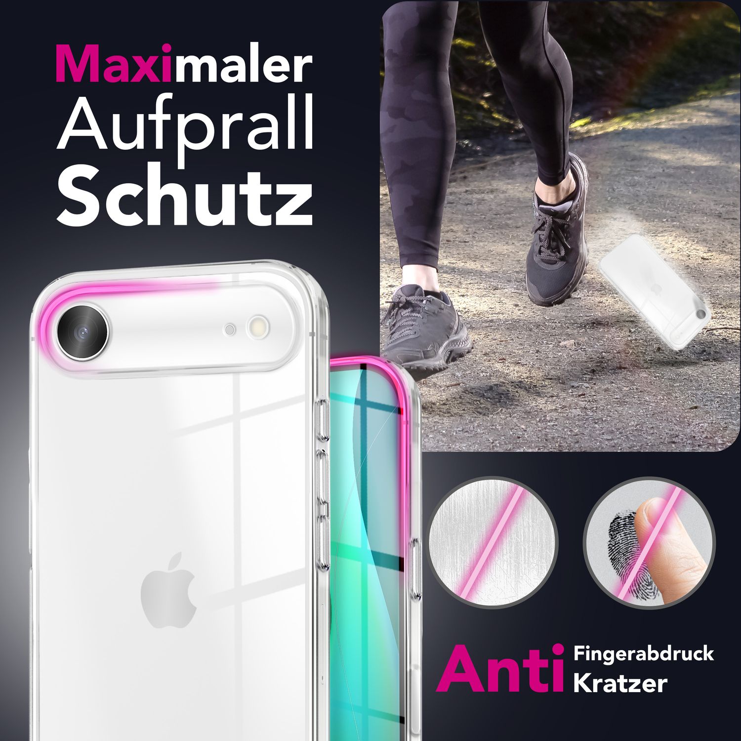 NALIA Hülle AirFlex für Apple iPhone 17 Air (Kristallklare Silikonhülle) - Transparente TPU Schutzhülle, Durchsichtig & Anti-Gelb, Schlank & Flexibel, Dezenter Kratzschutz Default Title NALIA Transparente Hülle