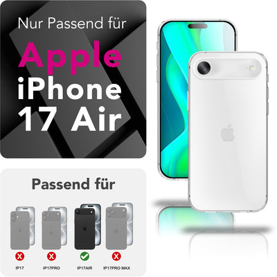 NALIA Transparente Silikonhülle für iPhone 17 Air – Anti-Gelb & Rutschfest – GLAZE (Handyhülle Kristallklar, Schlank & Stoßfest) – Marke aus Berlin Default Title NALIA Transparente Hülle