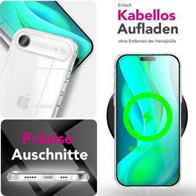 NALIA Transparente Silikonhülle für iPhone 17 Air – Anti-Gelb & Rutschfest – GLAZE (Handyhülle Kristallklar, Schlank & Stoßfest) – Marke aus Berlin Default Title NALIA Transparente Hülle