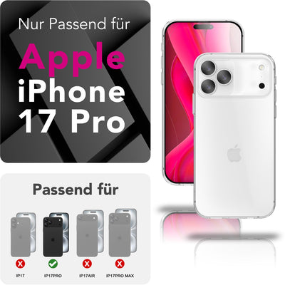 NALIA Transparente Silikonhülle für iPhone 17 Pro – Anti-Gelb & Rutschfest – GLAZE (Handyhülle Kristallklar, Schlank & Stoßfest) – Marke aus Berlin Default Title NALIA Transparente Hülle