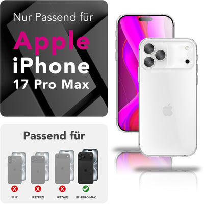 NALIA Transparente Silikonhülle für iPhone 17 Pro Max – Anti-Gelb & Rutschfest – GLAZE (Handyhülle Kristallklar, Schlank & Stoßfest) – Marke aus Berlin Default Title NALIA Transparente Hülle