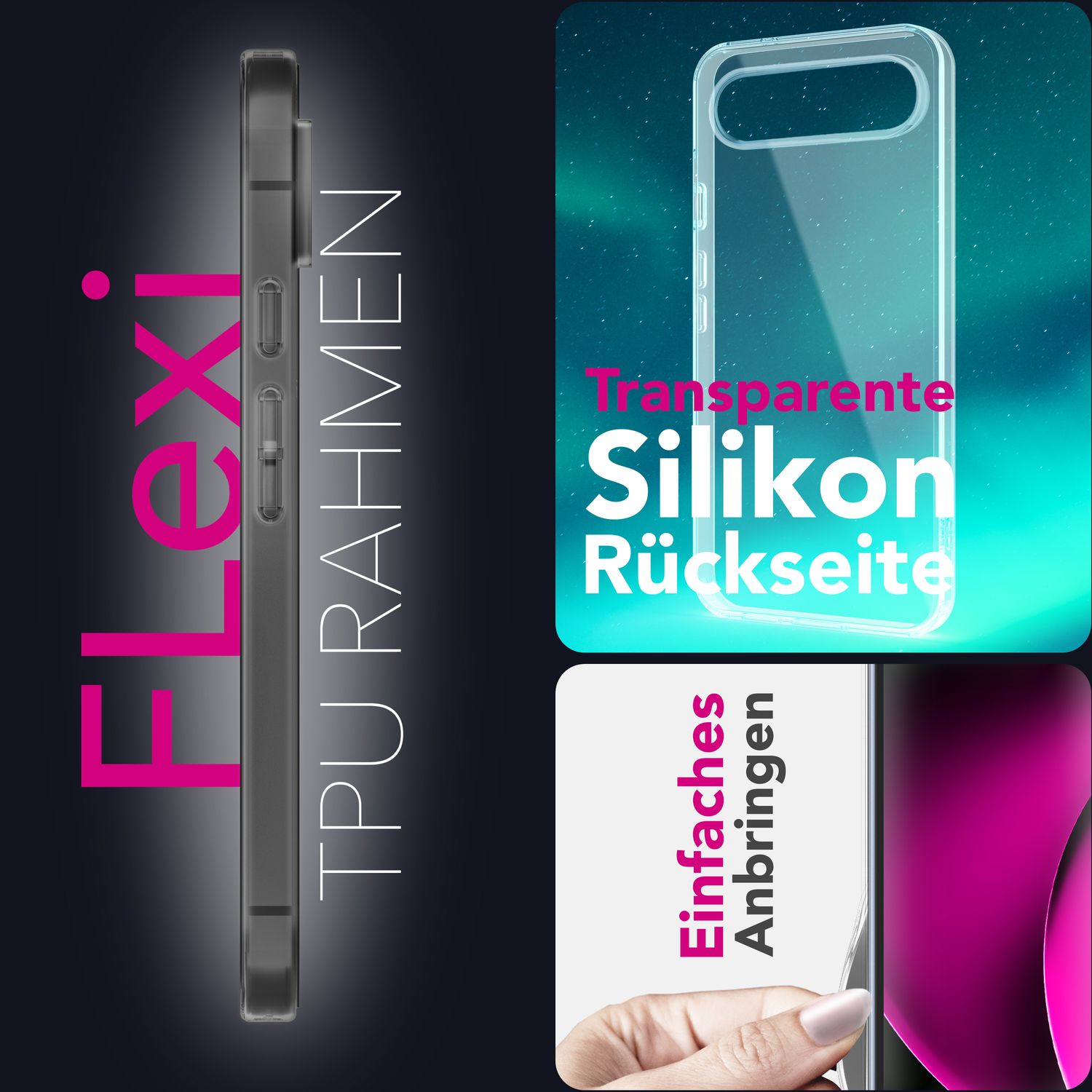 NALIA Hülle AirFlex für Google Pixel 10 (Kristallklare Silikonhülle) - Schlankes TPU Case Transparent, Anti-Gelb Effekt, Flexibel & Kratzfest, Handy Cover, Schutzhülle Durchsichtig Default Title NALIA Transparente Hülle