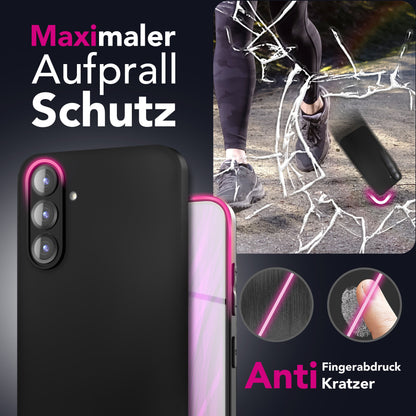 NALIA Hülle Strider für Samsung Galaxy S25 FE (Mattes Slim-Case) - Ultradünn 1,28mm, Soft-Touch TPU Cover, Staubschutz Tasten, Fingerabdruckarm, Handy Schutzhülle - Schwarz