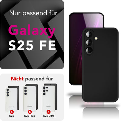 NALIA Matte Silikonhülle für Samsung Galaxy S25 FE – Slim, Schwarz & Rutschfest – STRIDER (Soft Case, Kameraschutz & Stoßfest) – Marke aus Berlin Default Title NALIA SlimFit Hülle