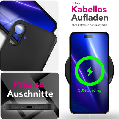 NALIA Matte Silikonhülle für iPhone 17 – Slim, Schwarz & Rutschfest – STRIDER (Soft Case, Kameraschutz & Stoßfest) – Marke aus Berlin Default Title NALIA SlimFit Hüllen