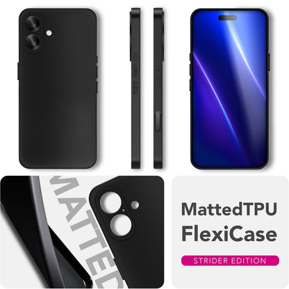 NALIA Hülle Strider für Apple iPhone 17 (Mattes Slim-Case) - 1,28mm Dünn, Flexibles TPU Silikon, Integrierter Tastenschutz, Fingerabdruck-Reduzierend, Handy Schutzhülle - Schwarz Default Title NALIA SlimFit Hüllen