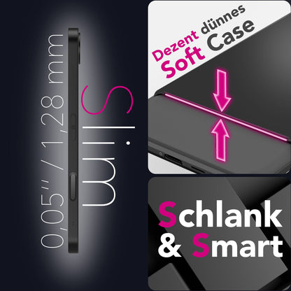 NALIA Hülle Strider für Apple iPhone 17 Air (Mattes Slim-Case) - Ultradünn 1,28mm, Soft-Touch TPU Cover, Geschlossene Tastenabdeckung, Anti-Fingerprint, Handy Schutzhülle - Schwarz