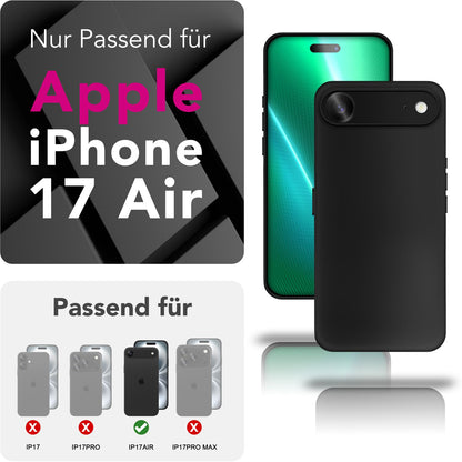 NALIA Hülle Strider für Apple iPhone 17 Air (Mattes Slim-Case) - Ultradünn 1,28mm, Soft-Touch TPU Cover, Geschlossene Tastenabdeckung, Anti-Fingerprint, Handy Schutzhülle - Schwarz