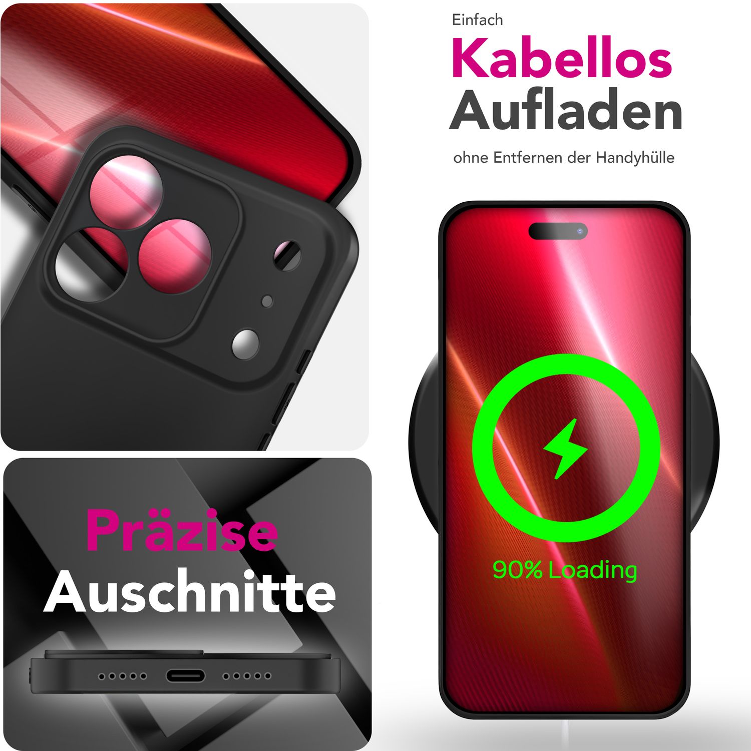 NALIA Hülle Strider für Apple iPhone 17 Pro (Mattes Slim-Case) - 1,28mm Dünn, Soft-Touch TPU Cover, Staubdichter Tastenschutz, Fingerprint-Reduzierend, Handy Schutzhülle - Schwarz Default Title NALIA SlimFit Hüllen
