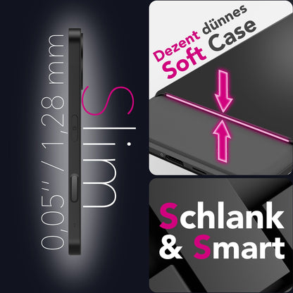 NALIA Hülle Strider für Apple iPhone 17 Pro (Mattes Slim-Case) - 1,28mm Dünn, Soft-Touch TPU Cover, Staubdichter Tastenschutz, Fingerprint-Reduzierend, Handy Schutzhülle - Schwarz Default Title NALIA SlimFit Hüllen