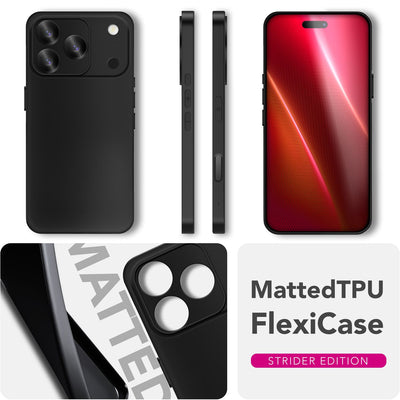 NALIA Matte Silikonhülle für iPhone 17 Pro – Slim, Schwarz & Rutschfest – STRIDER (Soft Case, Kameraschutz & Stoßfest) – Marke aus Berlin