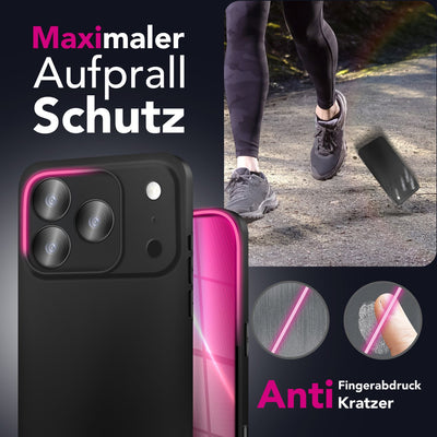 NALIA Matte Silikonhülle für iPhone 17 Pro Max – Slim, Schwarz & Rutschfest – STRIDER (Soft Case, Kameraschutz & Stoßfest) – Marke aus Berlin Default Title NALIA SlimFit Hüllen
