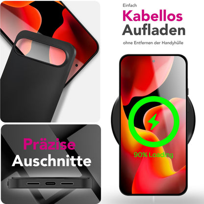 NALIA Hülle Strider für Google Pixel 10 Pro (Mattes Slim-Case) - 1,28mm Schlank, Flexibles TPU, Staubdichte Tasten-Kappen, Anti-Fingerprint Oberfläche, Handy Schutzhülle - Schwarz Default Title NALIA SlimFit Hülle