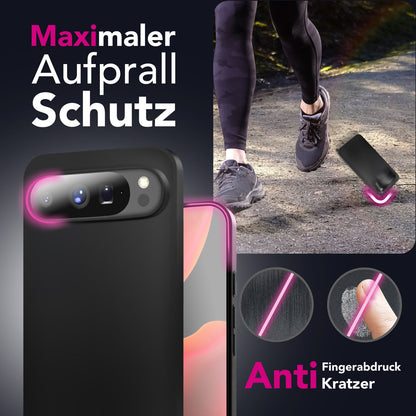 NALIA Hülle Strider für Google Pixel 10 Pro (Mattes Slim-Case) - 1,28mm Schlank, Flexibles TPU, Staubdichte Tasten-Kappen, Anti-Fingerprint Oberfläche, Handy Schutzhülle - Schwarz Default Title NALIA SlimFit Hülle