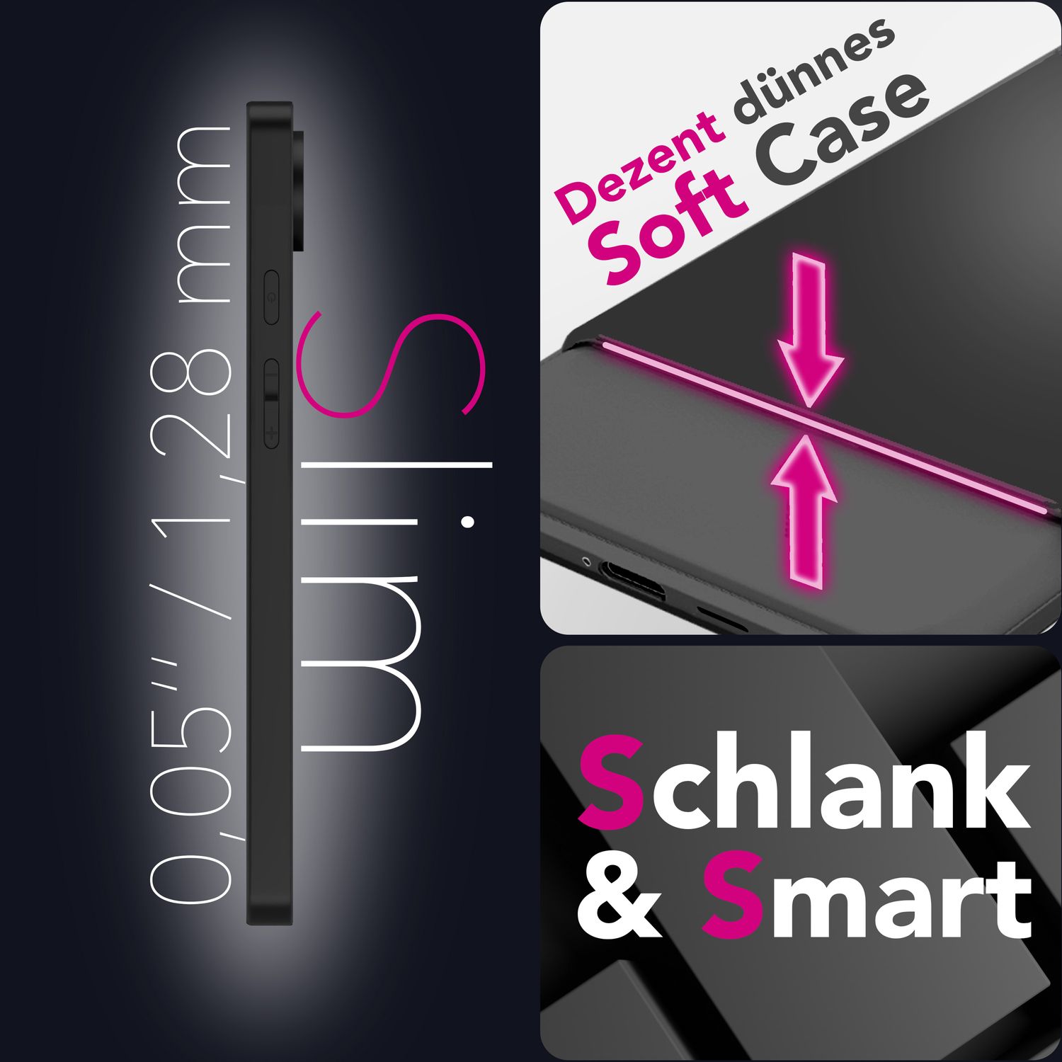 NALIA Hülle Strider für Google Pixel 10 Pro (Mattes Slim-Case) - 1,28mm Schlank, Flexibles TPU, Staubdichte Tasten-Kappen, Anti-Fingerprint Oberfläche, Handy Schutzhülle - Schwarz Default Title NALIA SlimFit Hülle