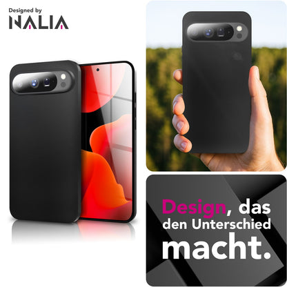 NALIA Hülle Strider für Google Pixel 10 Pro (Mattes Slim-Case) - 1,28mm Schlank, Flexibles TPU, Staubdichte Tasten-Kappen, Anti-Fingerprint Oberfläche, Handy Schutzhülle - Schwarz Default Title NALIA SlimFit Hülle